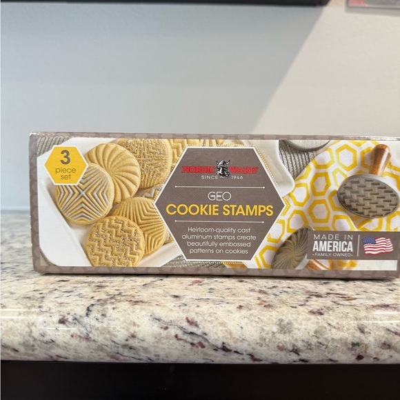 Nordic Ware Geo Cookie Stamps - Gold and Gray - Picture 1 of 3